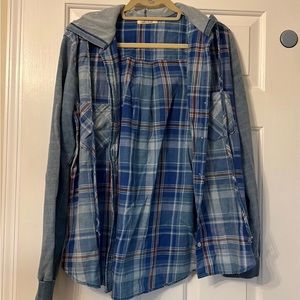Bella Dahl Hooded Flannel Top New w/out Tags